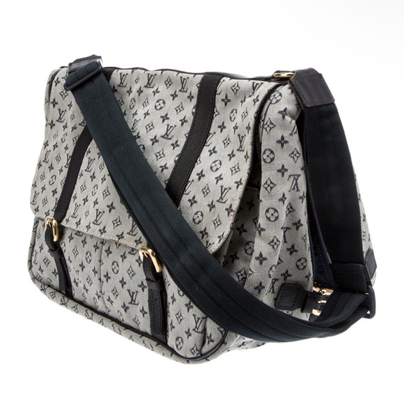 Louis Vuitton Sac A Langer Baby Diaper Messenger Crossbody Bag LV Mini Lin Denim - Picture 3 of 5